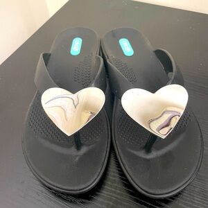 Oka B heart flip flops